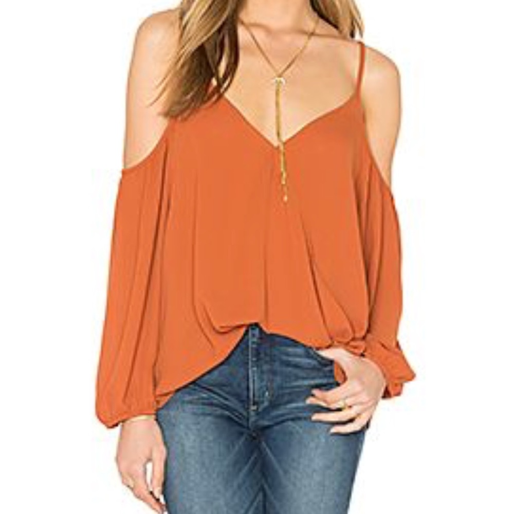 Orange Off The Shoulder Blouse